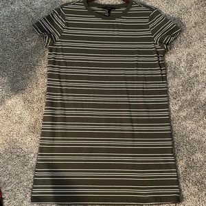 Striped army green dress